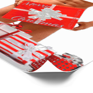 Merry Christmas SlipperyJoe red white silver gift  Temporary Tattoos