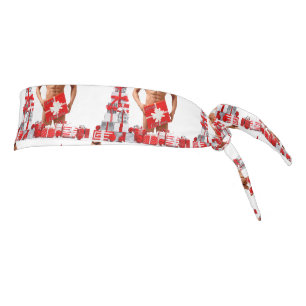 Merry Christmas SlipperyJoe red white silver gift Tie Headband