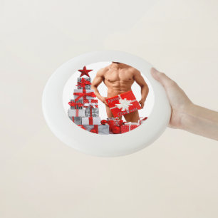 Merry Christmas SlipperyJoe red white silver gift Wham-O Frisbee
