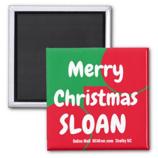 Merry Christmas SLOAN magnet