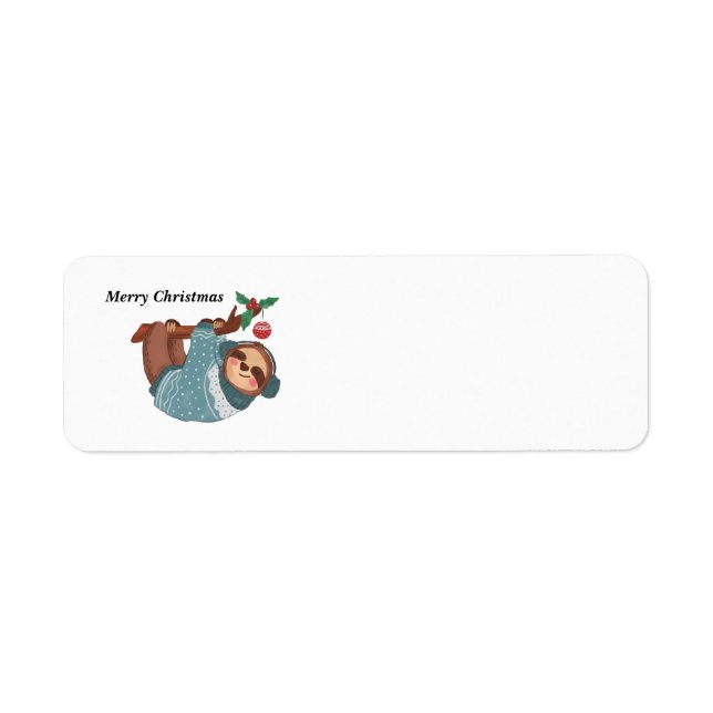 Merry Christmas Sloth address label (Front)