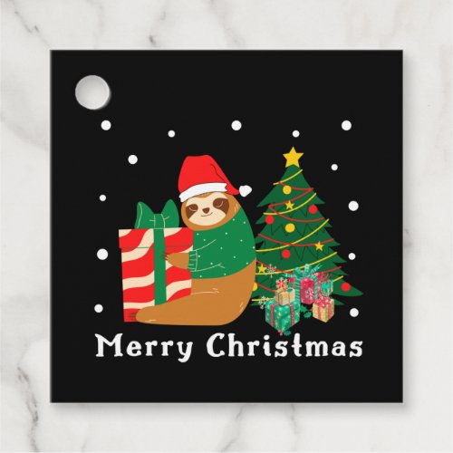 Merry Christmas Sloth Christmas   Favor Tags