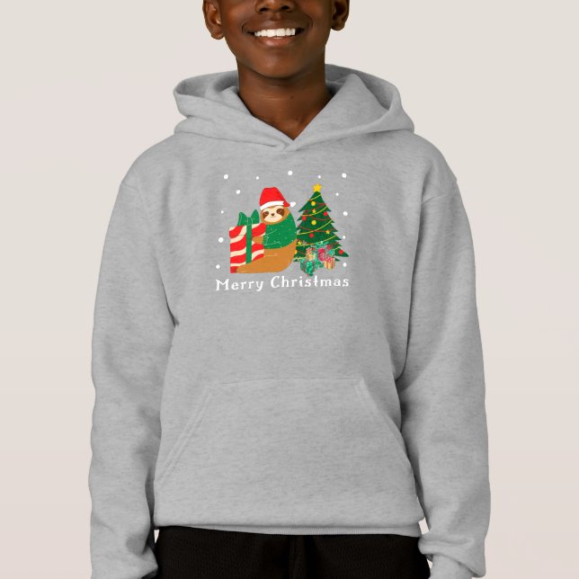 Merry Christmas Sloth Christmas  Hoodie (Front)