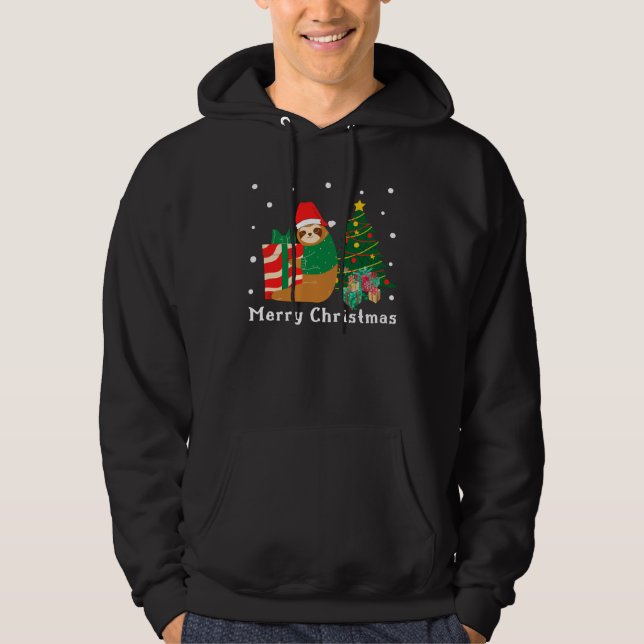 Merry Christmas Sloth Christmas  Hoodie (Front)