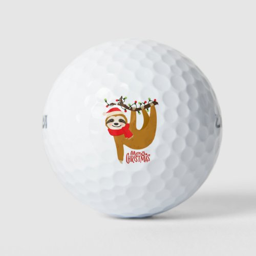 Merry Christmas Sloth  Cute Festive Holidays Golf Balls