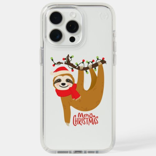 Merry Christmas Sloth  Cute Festive Holidays iPhone 15 Pro Max Case