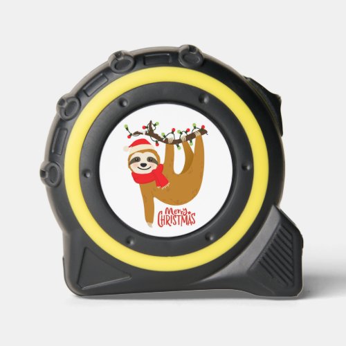 Merry Christmas Sloth  Cute Festive Holidays Tape Measure