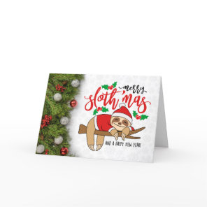Merry Christmas Sloth Holiday Card