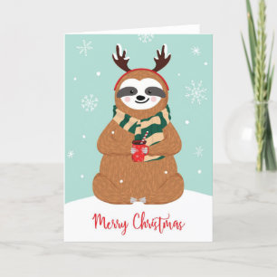 Merry Christmas Sloth Holiday Card