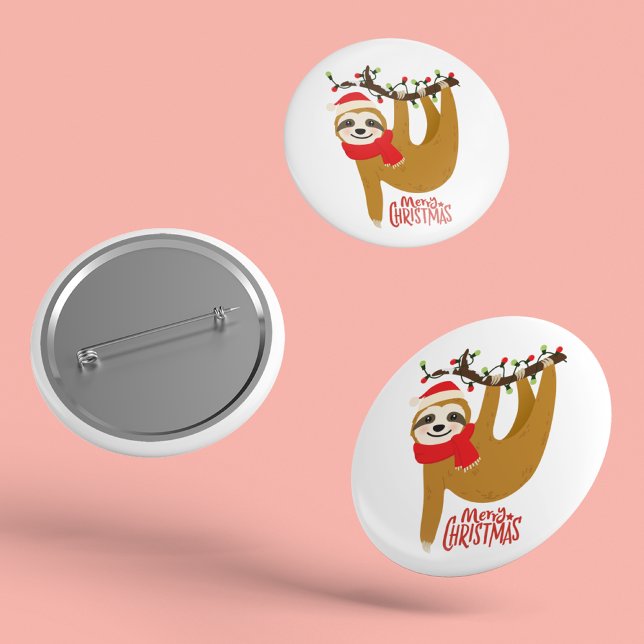 Merry Christmas Sloth | Holidays Button (Creator Uploaded)