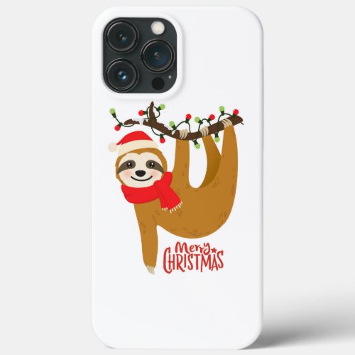Merry Christmas Sloth  Holidays iPhone 13 Pro Max Case