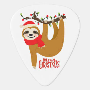 Merry Christmas Sloth Holidays Guitar Pick