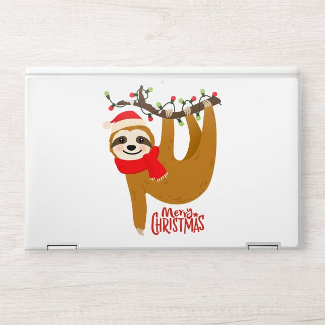 Merry Christmas Sloth | Holidays HP Laptop Skin (Front)