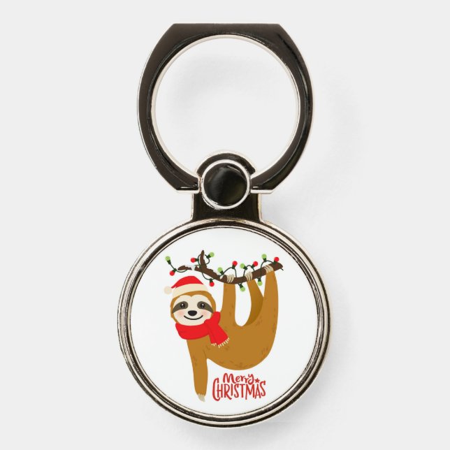 Merry Christmas Sloth | Holidays Phone Ring Stand (Front)
