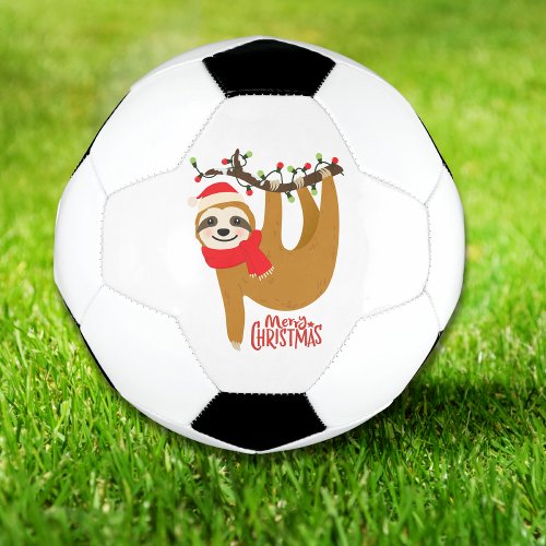 Merry Christmas Sloth  Holidays Soccer Ball