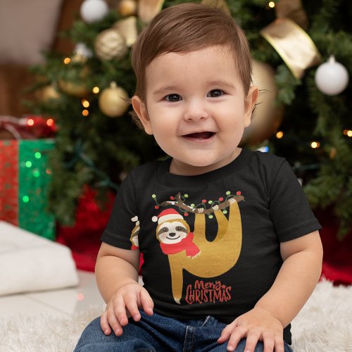 Merry Christmas Sloth  Holidays Toddler T_shirt