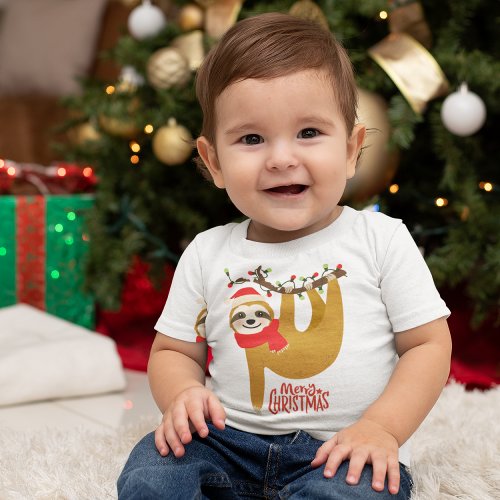 Merry Christmas Sloth  Holidays Toddler T_shirt