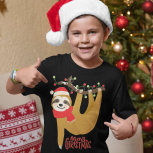 Merry Christmas Sloth Holidays Tri-Blend Shirt