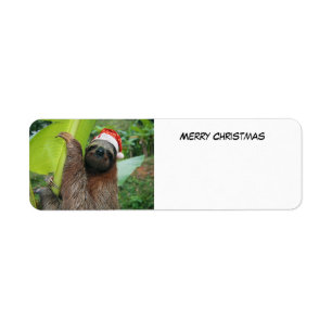 Merry Christmas Sloth Label