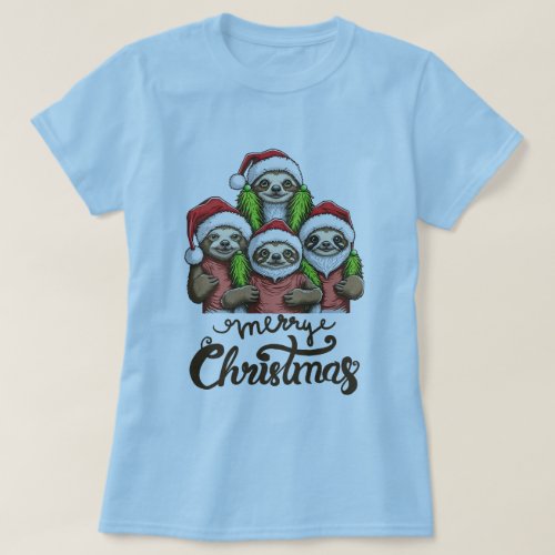 Merry Christmas Sloth Squad T_Shirt