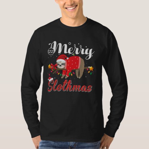 Merry Christmas Slothmas Sloth Xmas Holiday T_Shirt