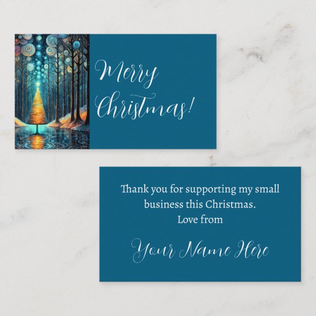 Merry Christmas Small Business Support Thank You Business Card (Front/Back)