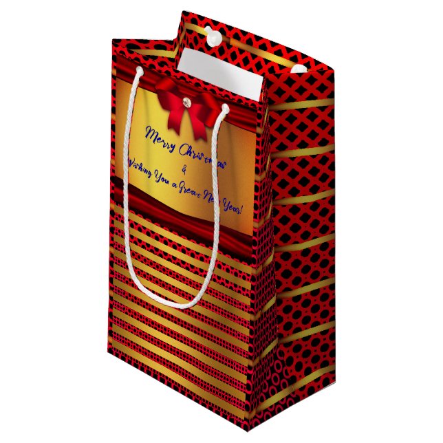 Merry Christmas -  Small Gift Bag (Front Angled)