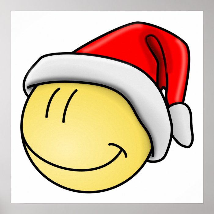 MERRY CHRISTMAS SMILEY FACE SANTA POSTER