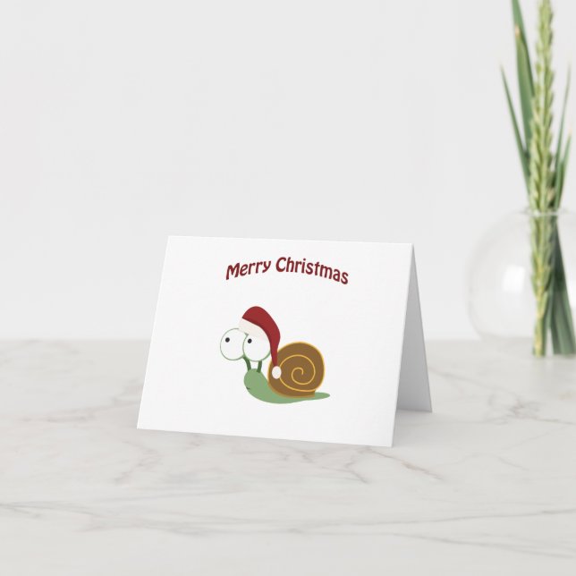 Merry Christmas! Snail Holiday Card (Front)