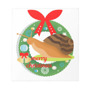 merry christmas snail notepad