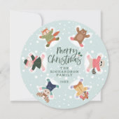Merry Christmas Snow Angel Woodland Animals Photo Holiday Card (Front)