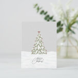 Merry Christmas Snow Christmas Tree Holiday Card