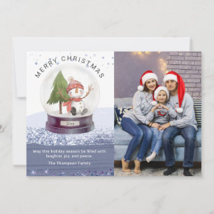 Merry Christmas Snow Globe Cute Snowman Photo
