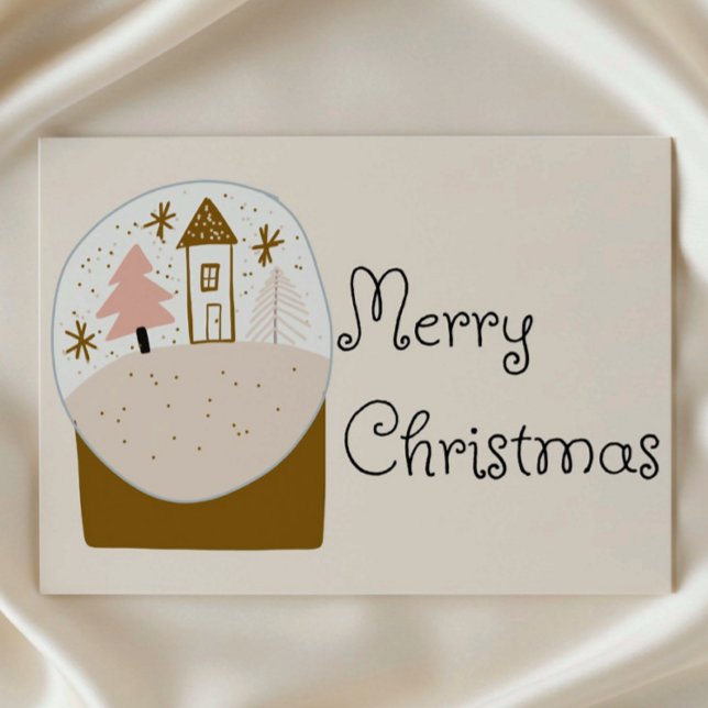 Merry Christmas, snow globe design  Holiday Postcard (Creator Uploaded)