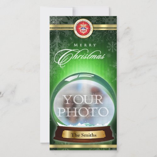 Merry Christmas  Snow Globe Holiday Card