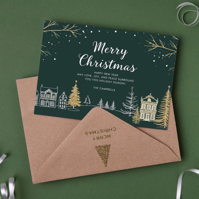 Merry Christmas Snow Landscape Holiday Card (Creator Uploaded)