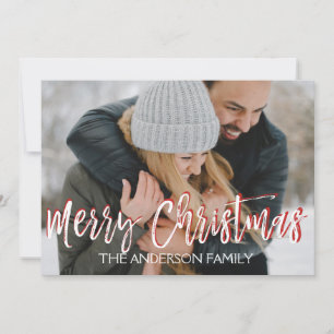 Merry Christmas Snow or Snowflake Photo Card