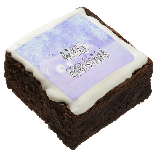 Merry Christmas Snow People Font, Blue Tint Snow Brownie (Angled)