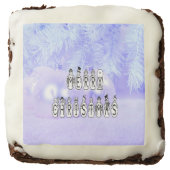 Merry Christmas Snow People Font, Blue Tint Snow Brownie (Front)