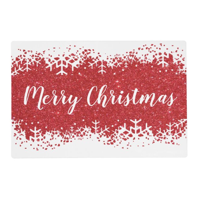 Merry Christmas snow Placemat (Front)