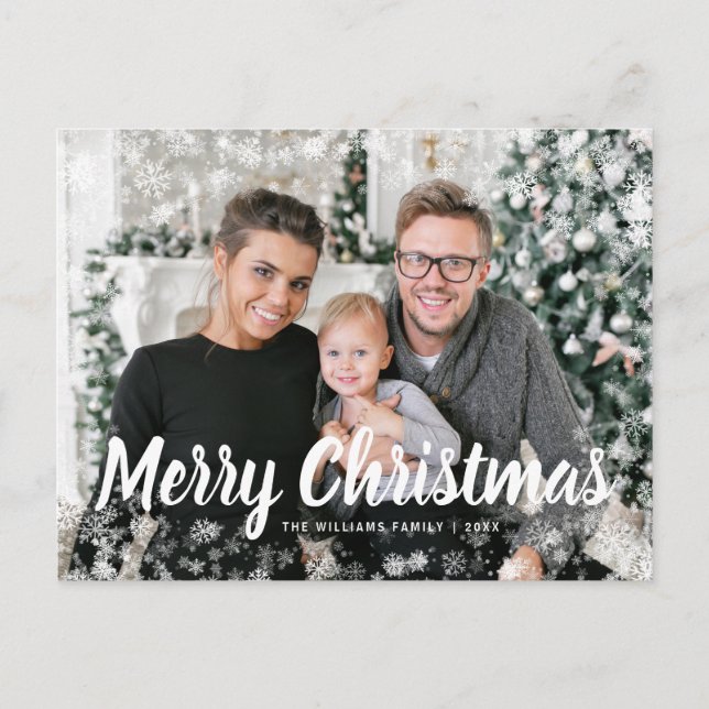 Merry Christmas Snow Postcard (Front)