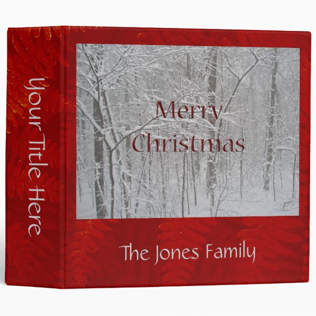 Merry Christmas Snow Storm Coordinating Items 3 Ring Binder (Front/Spine)