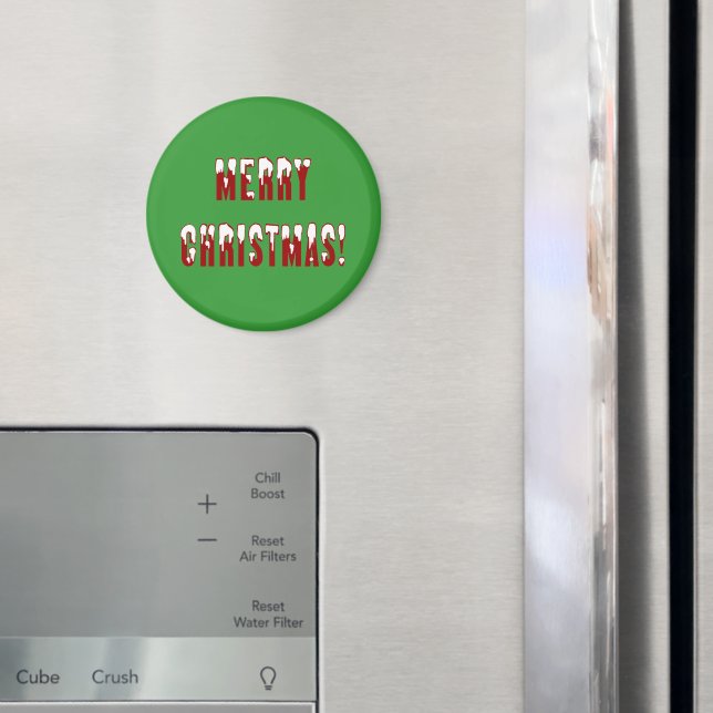 Merry Christmas Snowcap Font Typography Magnet (In Situ (Fridge))