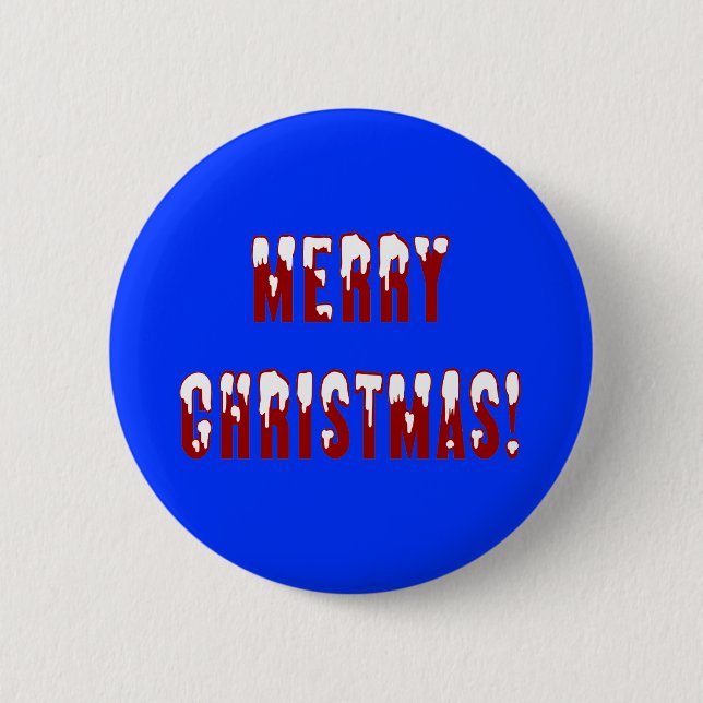 Merry Christmas Snowcap Fonts Button (Front)