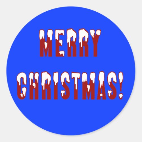 Merry Christmas Snowcap Fonts Classic Round Sticker