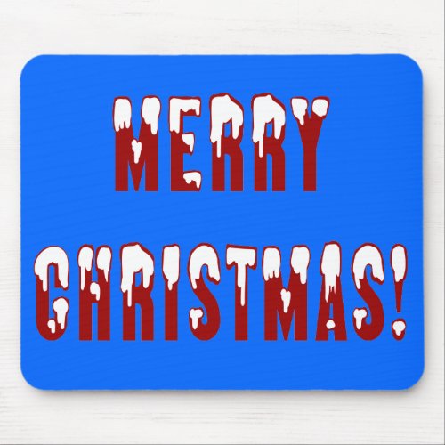 Merry Christmas Snowcap Fonts Mouse Pad
