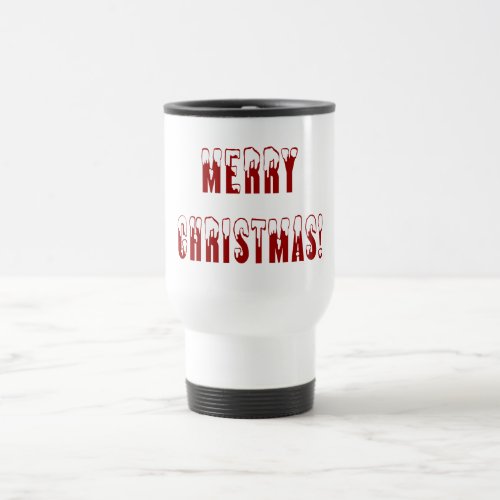 Merry Christmas Snowcap Fonts Travel Mug