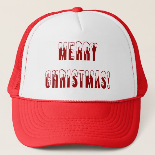 Merry Christmas Snowcap Fonts Trucker Hat