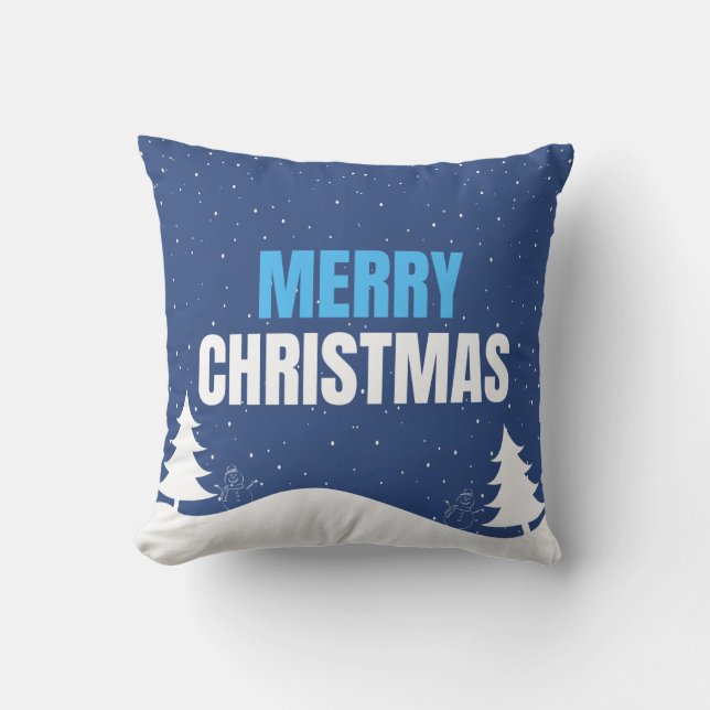 Merry Christmas Snowfall Pillow (Front)