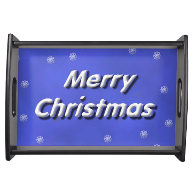 Merry Christmas Snowflake 3D Serving Tray (Front)